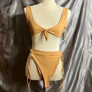 Brand New Dippin Daisys Swimwear Nude Two Piece Bathing Suit (Small)